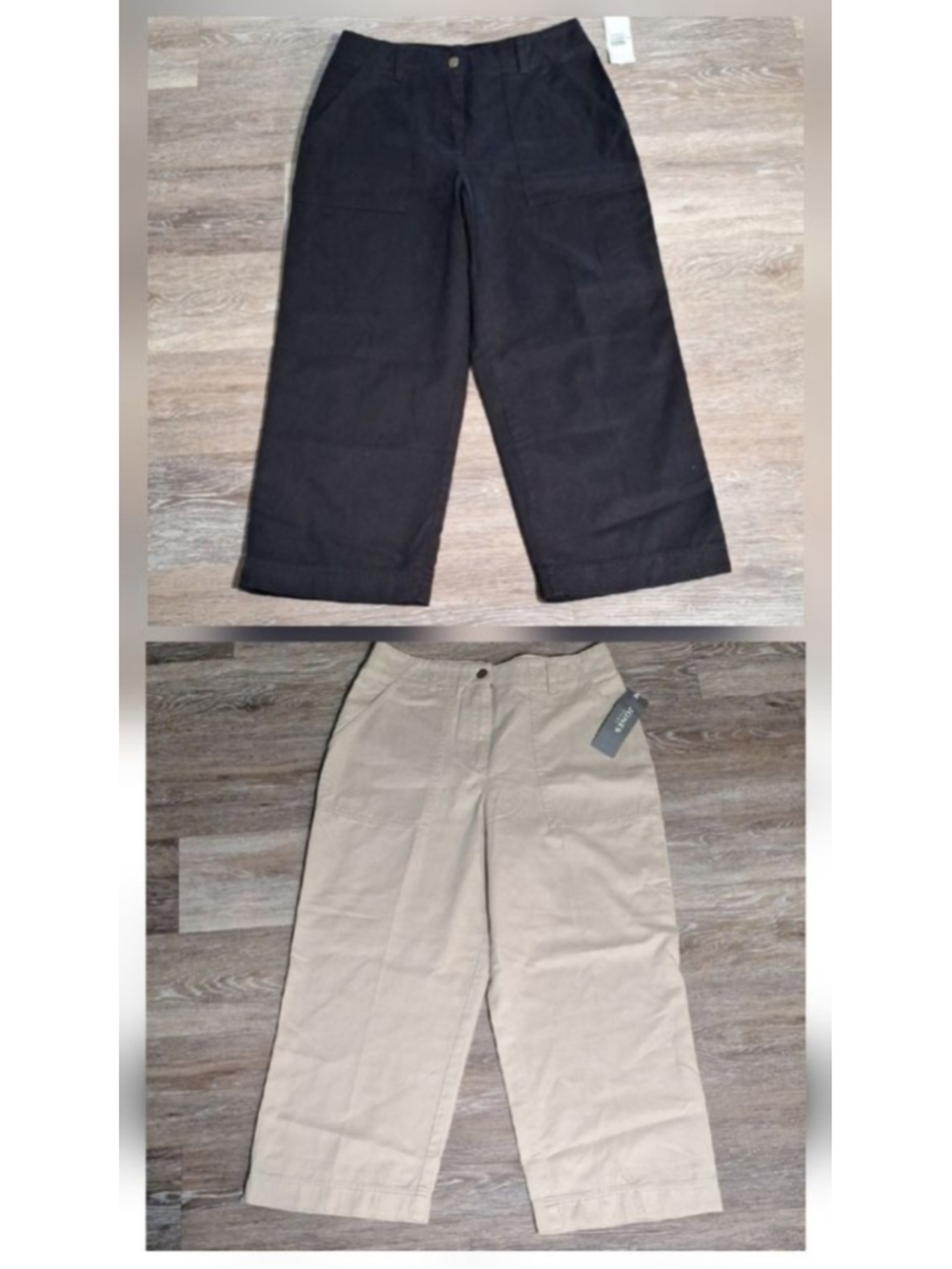 Women's Jones Wear Wide Leg Pants Size 6 Black & Beige